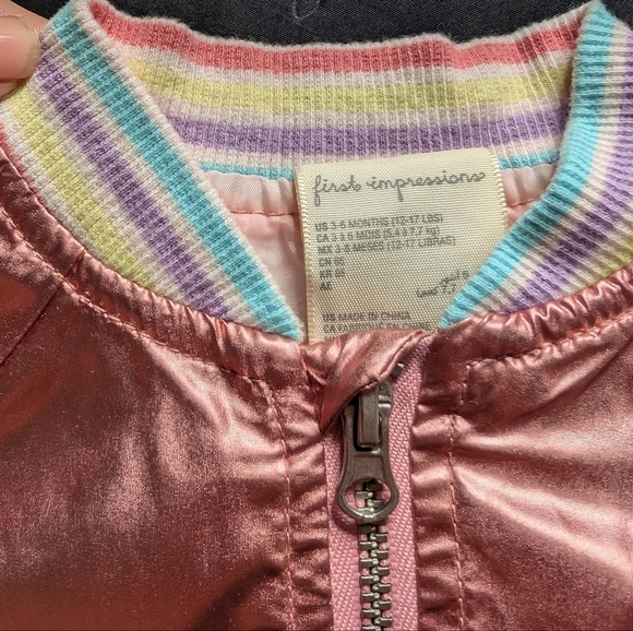 First impressions/ rose gold bomber size 3-6 months - Picture 4 of 7